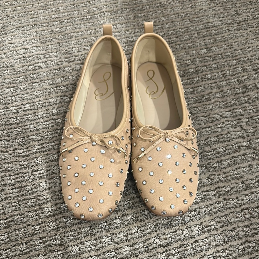 Sam Edelman Tan Rhine Stone Flats